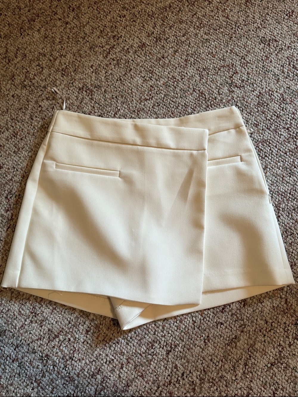 Zara Cream Wrap-Front Skort